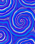 Vibrant Blue Swirl Marbled Pattern Rug