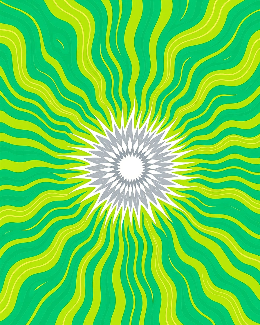 Radiating Sunburst Waves Design Rug