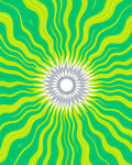 Radiating Sunburst Waves Design Rug