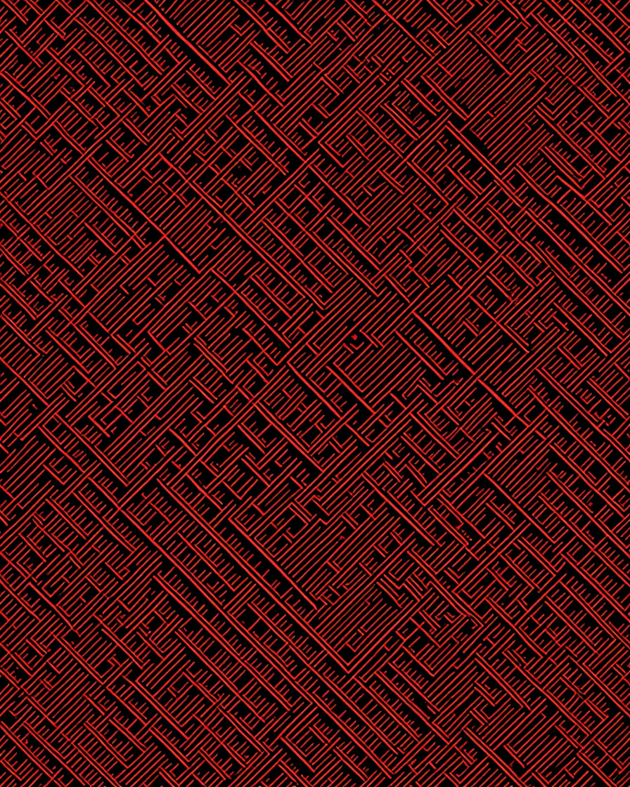 Bold Red Geometric Interlocking Pattern Rug