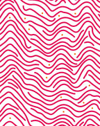Pink Waves With Orange Dots Pattern Rug