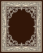 Classic Scrollwork Ornate Border Design Rug