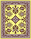 Vintage Floral Scroll Pattern Rug