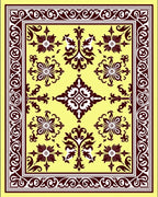 Vintage Floral Scroll Pattern Rug