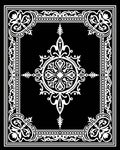Elegant White Floral Frame Design Rug