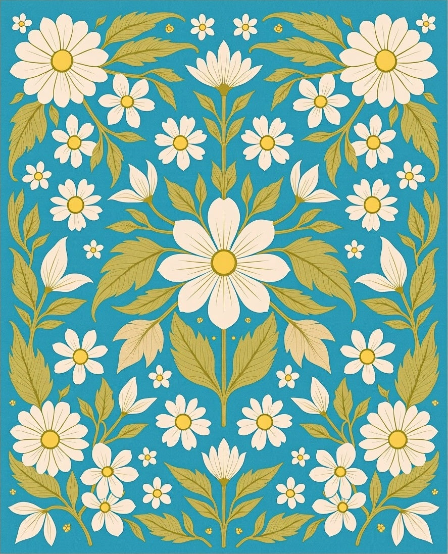 Daisy Floral Pattern Rug