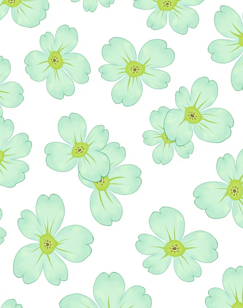 Soft Teal Petal Pattern Design Rug