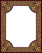 Elegant Marroon Gold Floral Border Rug