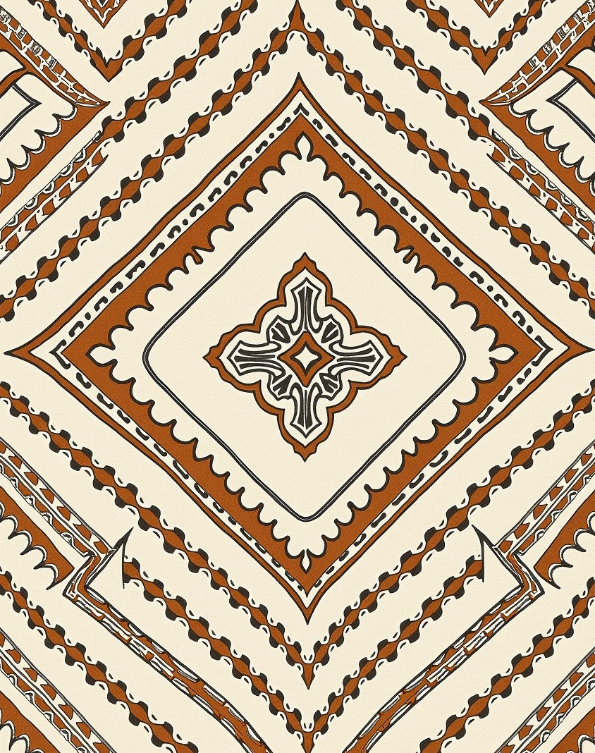 Rustic Diamond Geometric Pattern Rug