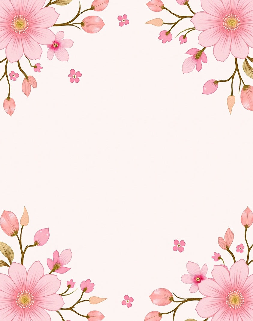 Pink Blossom Floral Pattern Rug