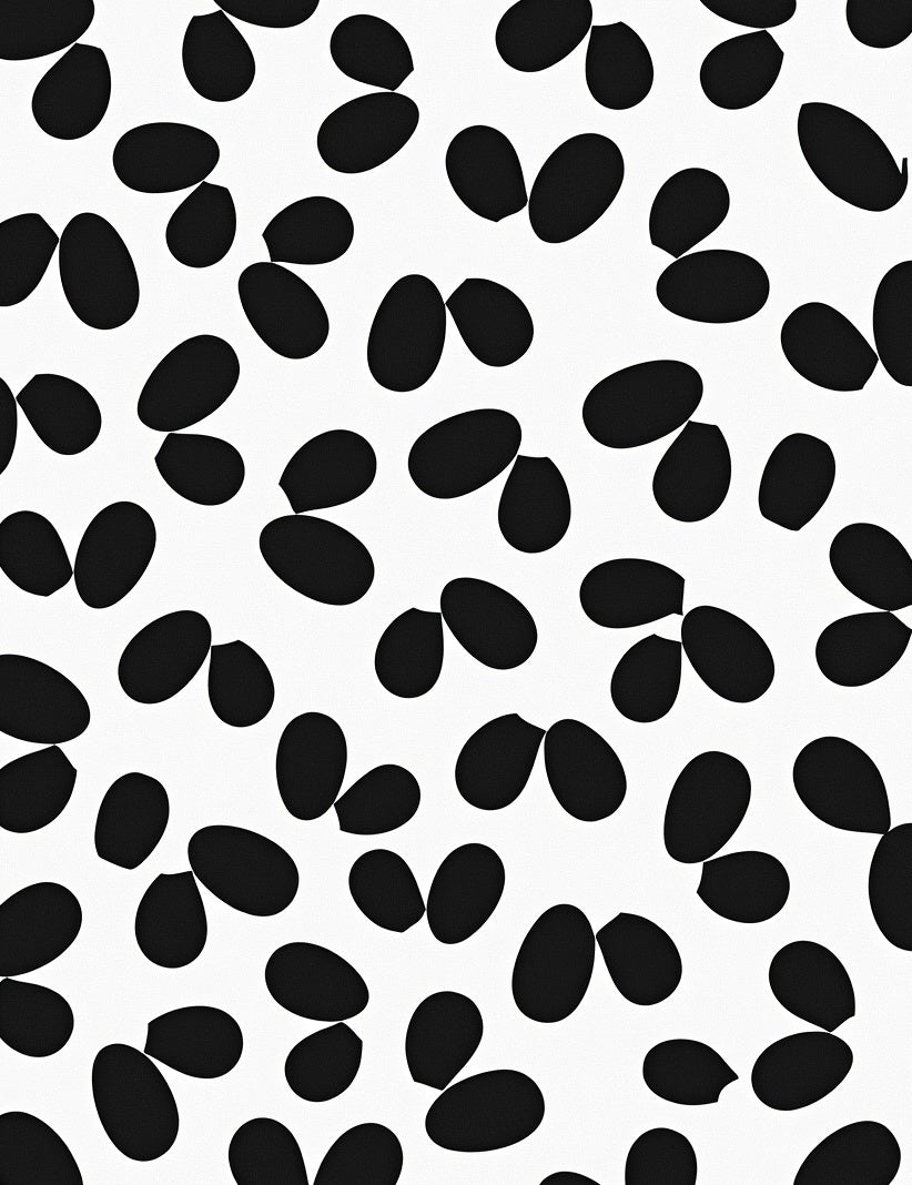 Abstract Black Spotty Design Rug