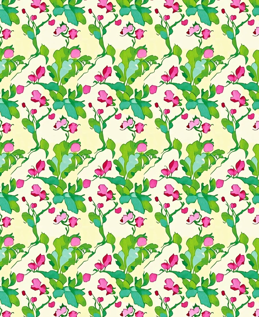 Whimsical Floral Vine Pattern Rug