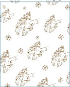 Brown Whimsical Winter Pine Snowflakes Rug