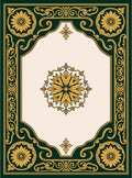 Elegant Floral Medallion Border Design Rug