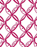 Bold Magenta Quatrefoil Floral Pattern Rug