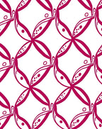 Bold Magenta Quatrefoil Floral Pattern Rug