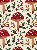 Whimsical Mushroom Floral Pattern Rug
