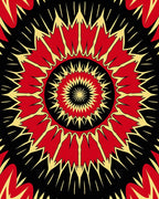 Radiant Sunburst Geometric Pattern Rug