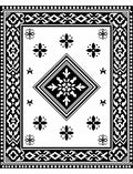 Traditional Black and White Geometric Design Rug