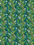 Floral Vine Pattern With Light Blue Accents Rug