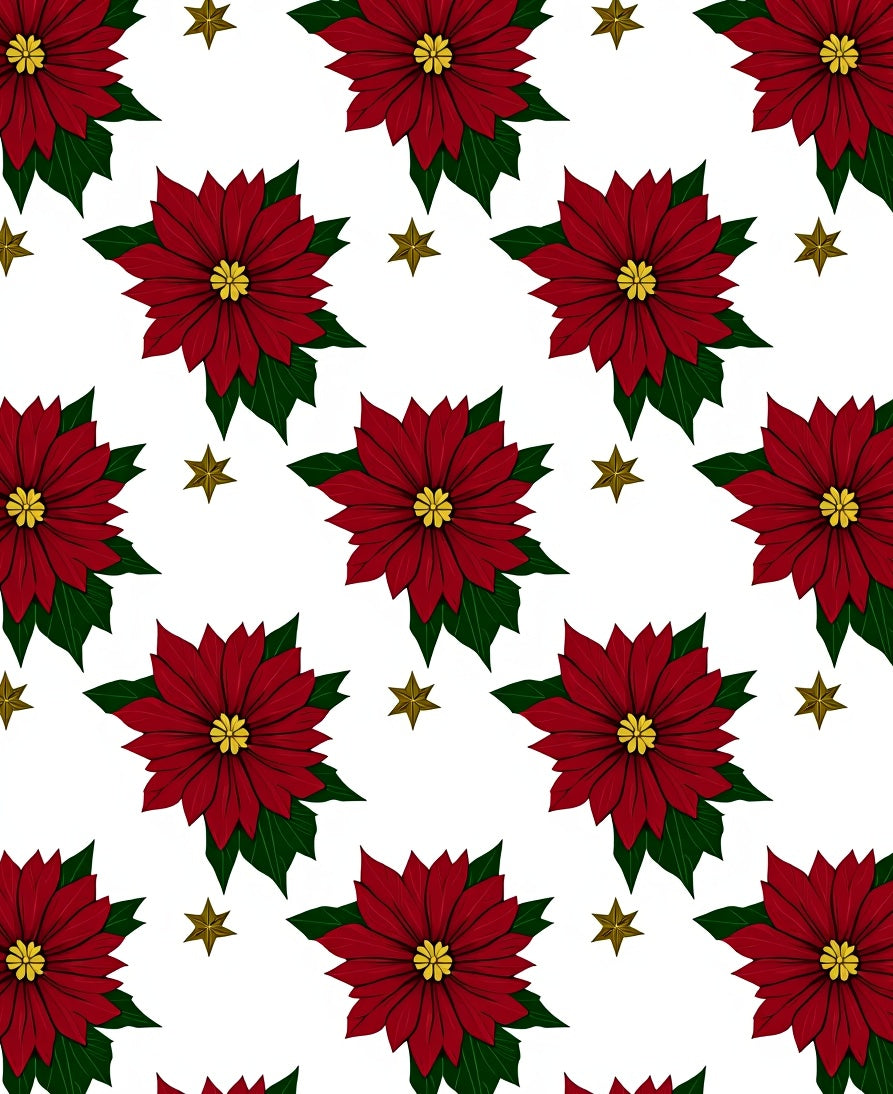Crimson Poinsettia Star Medallion Rug