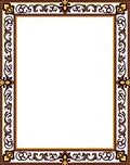 Rich Ornate Brown and Gold Border Rug