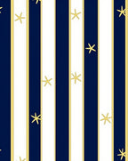 Navy White Gold Stripe Starfish Pattern Rug