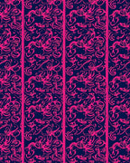 Bold Pink Abstract Swirl Pattern Rug