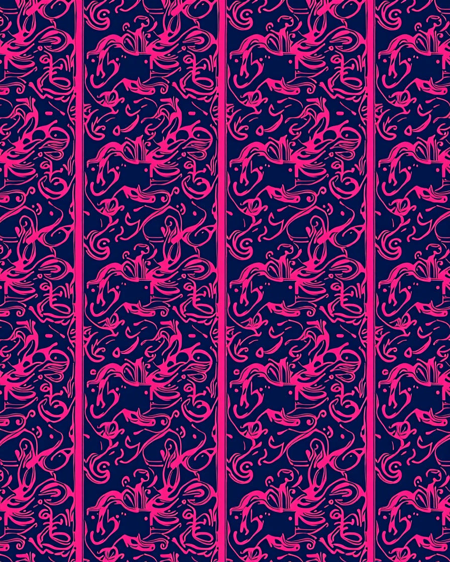 Bold Pink Abstract Swirl Pattern Rug