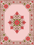 Vintage Floral Scrollwork Pink Rug
