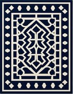 Classic Lattice Medallion Pattern Rug