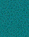 Teal Sketchy Floral Outline Pattern Rug