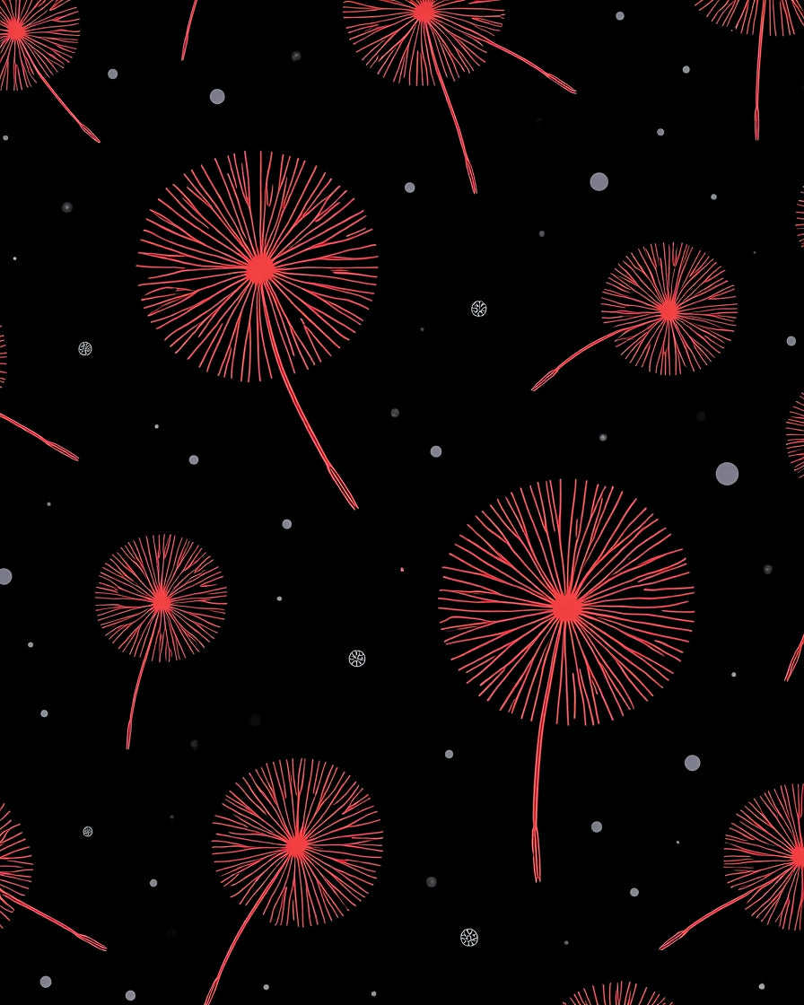 Abstract Red Dandelion Pattern Rug