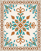 Ornate Floral Medallion Pattern Area Rug