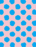 Whimsical Blue Circles Pink Pattern Rug