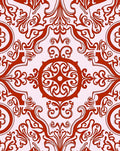 Elegant Red Floral Damask Pattern Rug