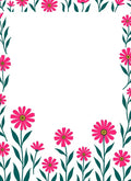 Pink Floral Border Design Rug