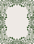 Art Nouveau Dark Green Floral Border Rug