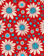 Retro Floral Daisy Pattern Rug