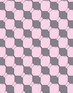 Pink Gray Octagonal Checkerboard Pattern Rug