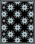 Arctic Blue Snowflake Medallion Black Rug