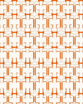 Orange Beige Geometric Interlocking Pattern Rug