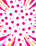 Vibrant Pink Yellow Geometric Dot Burst Rug