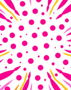 Vibrant Pink Yellow Geometric Dot Burst Rug