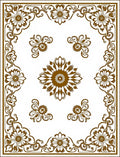 Elegant Brown Floral Medallion Design Rug