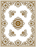 Elegant Brown Floral Medallion Design Rug