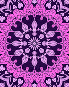 Mandala Pink Floral Symmetric Design Rug