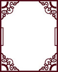 Crimson Ornate Scrollwork Border Rug