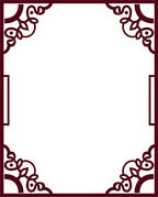 Crimson Ornate Scrollwork Border Rug