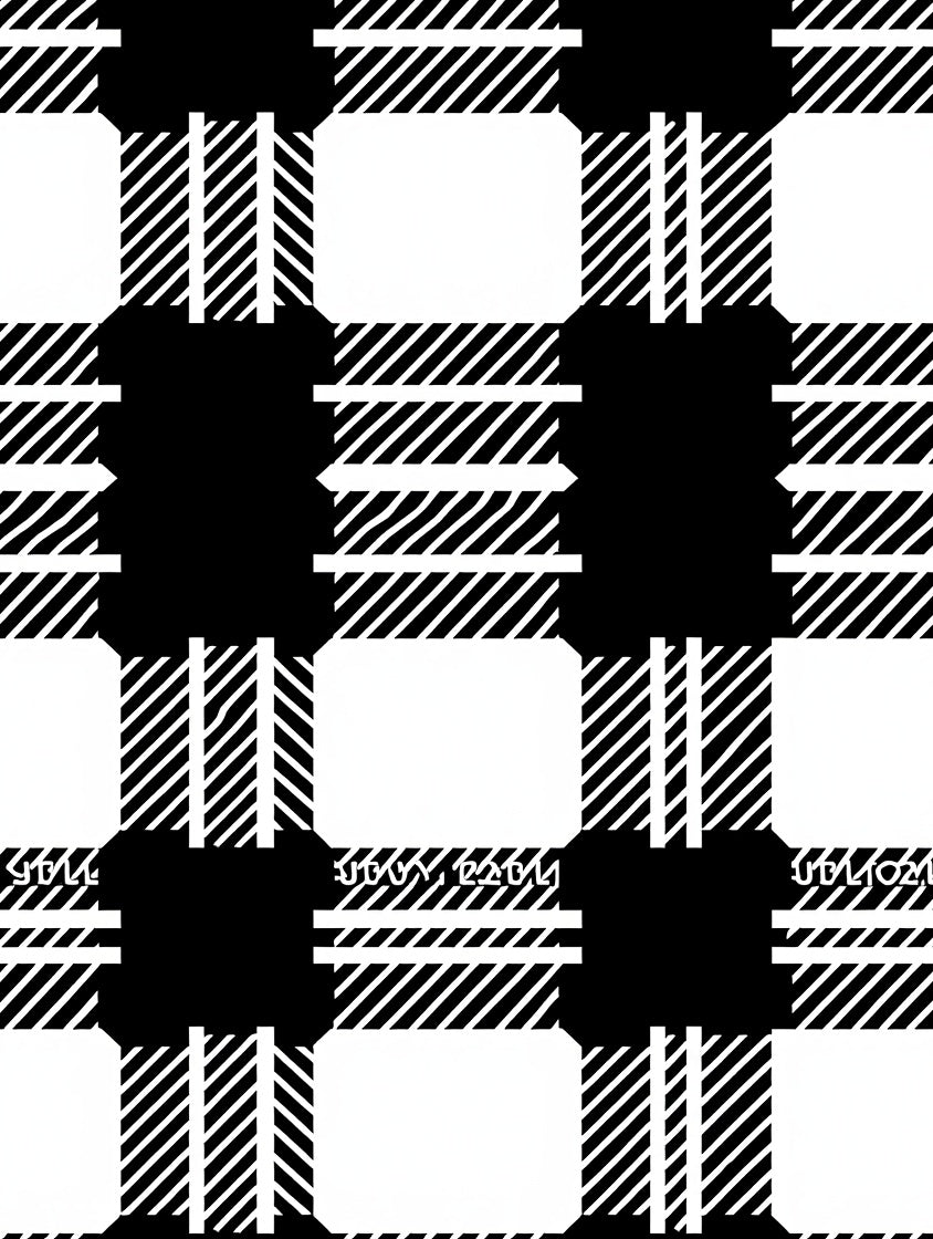 Classic Black and White Checkered Pattern Rug